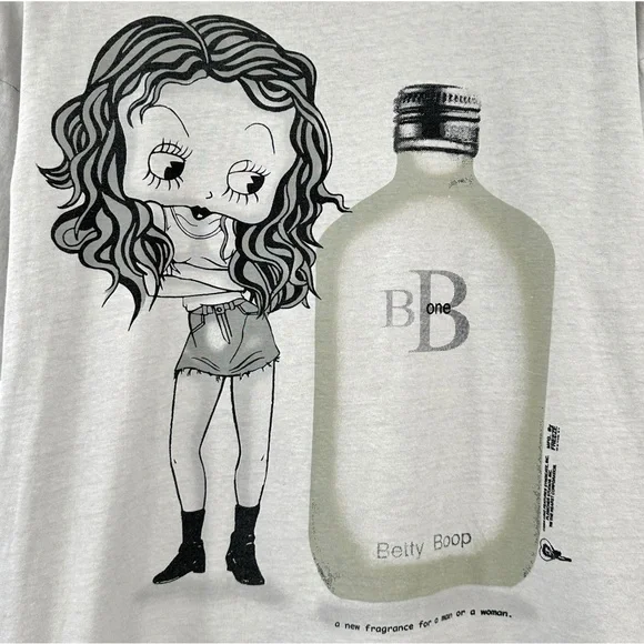 1994 Vintage Betty Boop Fragrance Calvin Klein Print Gray T-Shirt Tee sz XL